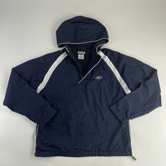 A94 PreOwned! Minor Stain Shown On 3rd/4th Photo! Women Size Medium Available!  All Used Cloths Are Professionally Washed! Measurements Shown In Pictures! Still Looks Great! Shipped Out Now!  Everything We Sell Is A 100% Authentic! All Items Come From A Smoke Free Home! Casual Sports Windbreaker With Kangaroo Pocket, Casual Windbreaker With Kangaroo Pocket For Sports, Sports Windbreaker With Kangaroo Pocket And Long Sleeves, Sporty Blue Outerwear With Kangaroo Pocket, Navy Sporty Windbreaker With Drawstring Hood, Sporty Navy Windbreaker With Drawstring Hood, Sporty Windbreaker With Kangaroo Pocket, Navy Sporty Sweatshirt For Outdoor, Navy Sporty Outdoor Sweatshirt