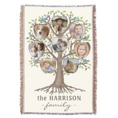 a family tree with many pictures on it and the words,'the harrison family '