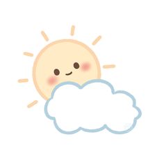 the sun and cloud are smiling together