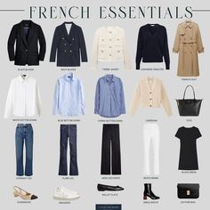 French Wardrobe Essentials, Capsule Wardrobe Casual, Capsule Wardrobe Women, Classic Capsule Wardrobe