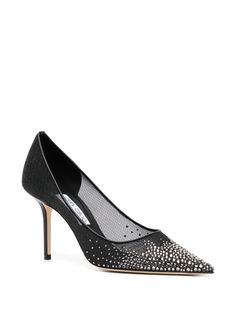 Jimmy Choo Love 85mm crystal-embellished Pumps - Farfetch Black Jimmy Choo, Chanel 2, Black Tulle, Demi Fine Jewelry, Fine Watches, Summer Beach Wear, Designer Sandals, Flat Boots, Ballet Flat Shoes