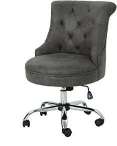 a gray office chair with wheels and casteors