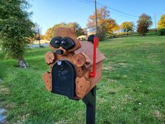 a mailbox in the shape of a dog