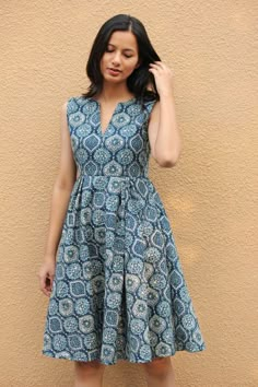 One Piece Dress Knee Length, One Piece Dress Design, Mosaic Dress, Short Frocks