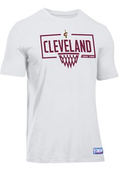 Keep cool while showing your Cleveland Cavaliers spirit in this White Backboard T Shirt. This Short Sleeve is the perfect Tee for working out, heading to class, or cheering on the Cavaliers. Featuring a screen printed backboard team graphic on front, there's no mistaking your Cleveland Cavaliers pride in this Cavaliers Backboard T Shirt! Sports Shirts Ideas, Basketball Shirt Designs, Basketball Tshirt Designs, Tshirt Inspiration, Team Spirit Shirts, School Shirt Designs, Sports Tshirt Designs, Sport Shirt Design, T Shirt Logo Design