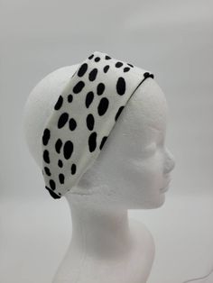 "Beautiful spotted velvet headband. Velvet printed outer layer and solid black under layer. Elasticized back  Headband dimensions  Circumference 21 1/2\" Extended 25\" Band wide 2 3/4\" Note to buyers; Item is being shipped from Dominican Republic to the USA. Please allow approximately 3-4 weeks  from shipping date, For packages to be delivered.  Kindly plan accordingly when placing your orders.  Thank you" Headband Velvet, Headband For Women, Velvet Headband, Fabric Glue, Cute Hats, Beautiful Hats, Turbans, Headbands For Women, Custom Hats