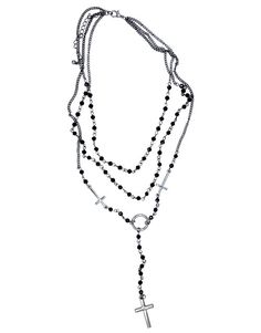 Necklace Png Grunge, Goth Layered Necklaces, Elegant Cross Necklace With Beaded Chain, Cross-shaped Beaded Chain For Jewelry Making, Cross Shaped Beaded Chain For Jewelry Making, Adjustable Cross Chain Necklace, Adjustable Cross Lariat Necklace, Boy Wishlist, Necklace Png