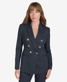 in stock Tommy Hilfiger Womens Blazer, Tommy Hilfiger Fitted Luxury Blazer, Elegant Pinstripe Double-breasted Blazer, Tommy Hilfiger Single-breasted Business Blazer, Semi-formal Striped Blazer With Welt Pockets, Pinstripe Blazer With Notch Lapel And Double-breasted Buttons, Beauty Stocking Stuffers, Dress Shirt And Tie, Pants Shirt Men