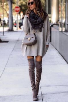 Outfit Converse, Perfect Winter Outfit, Chique Outfit, Thigh High Boots, Night Outfits, Fall Winter Outfits