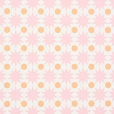 an orange and white geometric pattern on a pink background with circles in the shape of stars