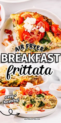 Egg Omelette Frittata Recipe! Easy Air Fryer Breakfast Recipe. Breakfast Ideas Air Fryer, Simple Frittata, Frittata Recipes Baked, Egg Frittata Recipes, Frittata Breakfast, Egg Spinach, Egg Frittata, Easy Frittata