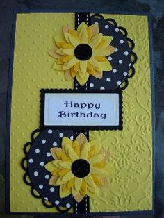 a birthday card with sunflowers on it