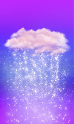 an image of a cloud that is floating in the air with sparkles on it