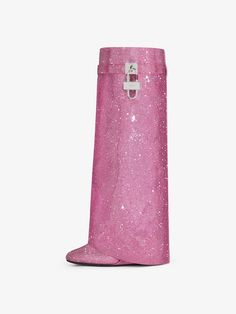 Shark Lock boots in satin with strass - neon pink | Givenchy US Luxury Pink Party Boots, Shark Lock Boots, Room Collage, Givenchy Shark, Almond Toe Boots, Givenchy Boots, Club Clothes, Boots Wide, Givenchy Shoes