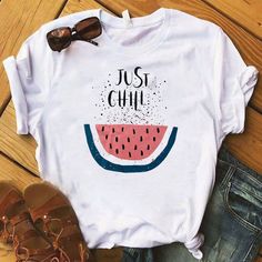 Pineapple Fruits Vogue T-shirt Fashion Women Fashion Tee Top Graphic T Shirt Female Tshirt Women Kawaii Camisas Mujer Clothe Fruit Clothing, Celana Kargo, Summer Pineapple, Idee Cricut, Just Chill, Fruit Party, T Shirt Painting, Women's Suiting, Shirts Women Fashion