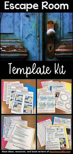 the escape room template kit is open and ready to be used