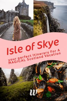 the isle of skye book cover with images of people on it and text that reads isle of skye your perfect library for a magic scotland vacation