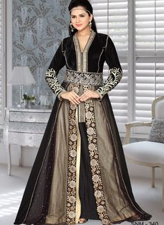 Moroccan style kaftan With Full embroidery Moroccan Style, Velvet Fabric, Black Color, Machine Work, Golden Embroidered – Arabic attire Arabian Abaya, Dubai Abaya, Machine Work, Moroccan Caftan, Crystal Decor, Moroccan Style, Hand Beading, Velvet Fabric, Special Occasion Dresses