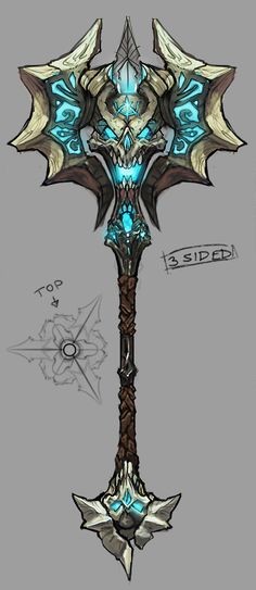 My first entry idea for the new challenge over at Polycount. These concepts are for a 3-sided Mace with a Core theme and an Axe with a Maker theme. Entry Idea, Dungeons And Dragons 5e, Mens Toys, La Forge, Wow Art