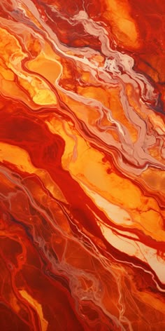 an abstract painting with orange and red colors