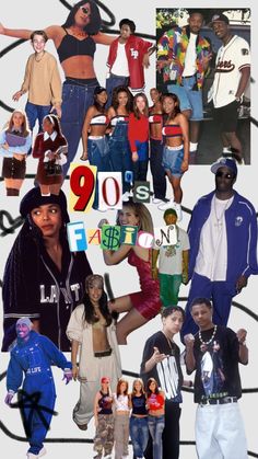 a collage of people in various outfits and numbers on the same page as well as photos