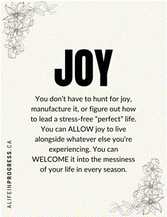 a black and white poster with the words joy written in bold font, surrounded by flowers