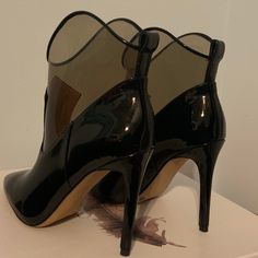 Stiletto Heelspull-Onvinyl Insertsblack Super Patent Western Booties, Jessica Simpson Shoes, Jessica Simpson, Black Cream, Christian Louboutin Pumps, Bootie, Stiletto Heels, Bootie Boots, Christian Louboutin