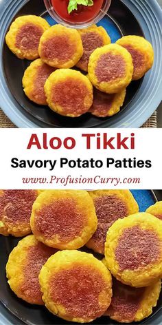 aloo tiki is an appetizer made with savory potato patties