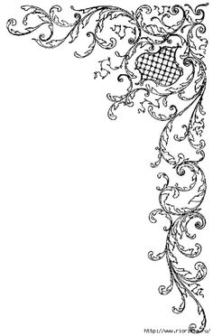 an ornate frame with swirls and scrolls on it, vintage line drawing or engraving