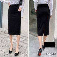 Lasaky - Blue Pencil Skirt with Tailored Fit for Formal Occasions and Professional Settings Formal Work Dresses, Elegant Office Wear, Work Dress Code, Navy Blue Pencil Skirt, Blue Pencil Skirt, Navy Pencil Skirt, Lace Trim Shorts, Stylish Work Attire, Formal Skirt