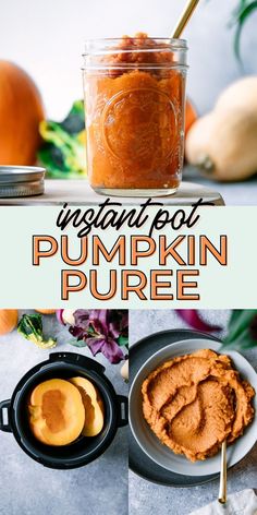 pumpkin puree in a glass jar with spoons