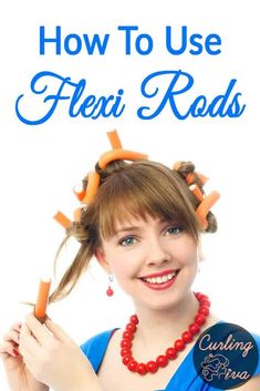 Flexi Rod Tutorial: How to use Flexi rods – Curling Diva How To Use Flexible Curling Rods, Hair Rods How To Use, How To Use Curling Rods, Hair Rods Curls Hairstyles, Flexible Curling Rods, Rod Curls, Flexi Rod Curls, Curl Short Hair, Hair Rods