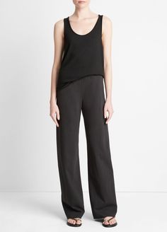 Modern Cotton Wide Leg Pants With Straight Hem, Effortless Wide-leg Cotton Pants, Versatile Stretch Linen Pants, Versatile Linen Stretch Pants, Stretch Linen Wide Leg Pants, Stretch Linen Pants For Loungewear, Modern Wide-leg Linen Pants, Modern Linen Wide-leg Pants, Stretch Linen Wide Leg Pants For Work