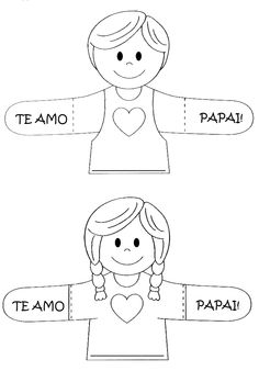 two paper dolls with the words team and papai on them, one is holding a