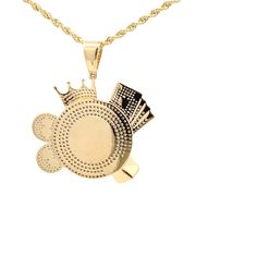 Diamond Roulette Pendant Available With These Specifications: Metal: 10K Gold Color: Yellow, White Weight: 8.61 Grams Stones: Natural Diamonds Clarity: I Color: G-H Shape: Round CTW: 1.87 14k Yellow Gold Jewelry With Bling, 14k Gold Yellow Gold Jewelry With Bling, Yellow Gold 14k Bling Jewelry, 14k Yellow Gold Bling Jewelry, Luxury Gold-plated Rope Chain Jewelry, Yellow Gold Plated Bling Jewelry, 14k Gold Jewelry With Bling, Luxury Gold Round Custom Necklace, Luxury Gold Custom Necklace