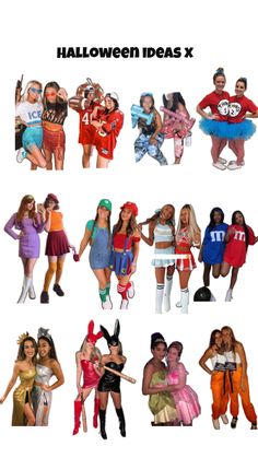 several women dressed up in costumes for halloween