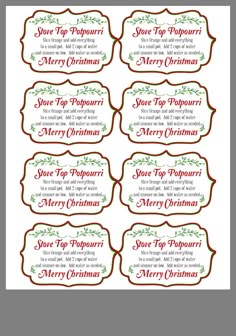 christmas gift tags with the words merry top poppari and merry bottom poppari