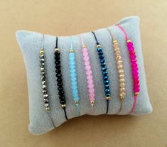 Minimal Faceted Crystal Bead Macrame Friendship Bracelet - Row Bracelet, Crystal Bracelet, Dainty Bracelet, Beaded Bracelet Bead Macrame, قلادات متدلية, Minimal Bracelet, Friendship Bracelets With Beads, Beads Bracelet Design, Bracelet Crystal, Summer Bracelets, Handmade Jewelry Diy