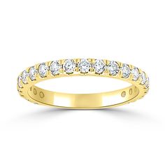 Perfect Wedding Ring For Any Occasion Or Gifting Pave Diamond Band, Eternity Rings, Classic Wedding Band, Beautiful Diamond Rings, Beautiful Wedding Rings, Vintage Style Rings, Pave Band, Rose Yellow, Pave Setting