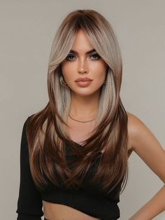 Straight Weave Hairstyles, Brown Hair Looks, Vibrant Hair, Haircuts For Long Hair, Long Straight Hair, Hair Inspo Color, Summer Hair, Long Hair Cuts, Layered Hair