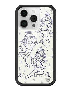 an iphone case with angels and stars on it