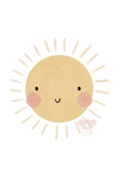 a drawing of a sun with two eyes and one eye closed, on a white background