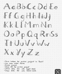 the font and numbers are drawn in pencil on paper with dots, which can be used to