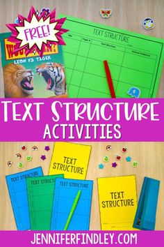 text structure activities for kids to practice reading and writing with the help of an animal