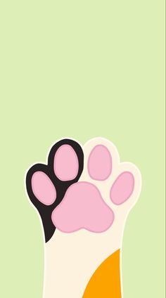 an animal's paw with pink and orange colors