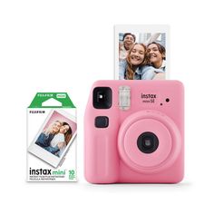 an instax mini camera is shown next to a card with the image on it