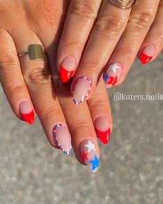 Celebrate Independence Day with cute 4th of July nails that are perfect for a patriotic look! Enjoy simple red, white, and blue nails, glittery fireworks, and unique ideas. Save this pin for endless nail art inspiration! Red White And Blue Nails, White And Blue Nails, 4th Of July Nail, Firework Nails, Secret Nails, Festive Nail Art, Nails Now