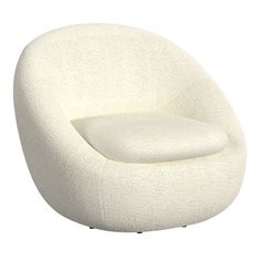 Haven White Faux Sherpa Curved Upholstered Swivel Chair by World Market Round Swivel Chair, Metal Foam, Weekend Reading, Sherpa Fabric, Swivel Accent Chair, Chair White, Living Room Furniture Chairs, Shop Chair, World Market