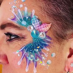 Festival Facepainting, Glitter Face Paint, Festival Paint, Professional Face Paint, Eye Corner, Bling Design, Mermaid Glitter