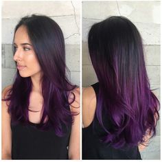 Purple ombre hair Purple Underneath Hair, Boliage Hair, Pelo Color Vino, Hair Dyed Underneath, Purple Ombre Hair, Best Hair Dye, Hair Curl, Luxurious Hair, Bedrooms Ideas